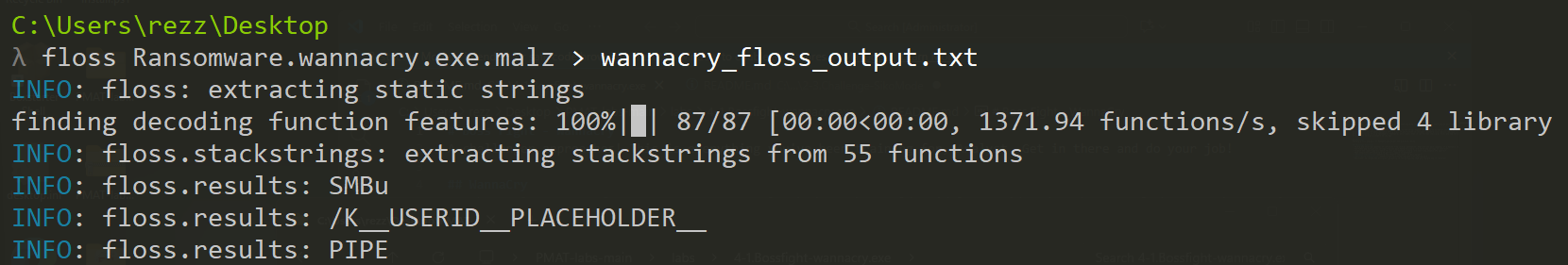 Running FLOSS and redirecting output to a file